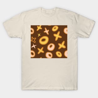Autumn Fish Stars Tiny Donuts Foodie Pattern T-Shirt
